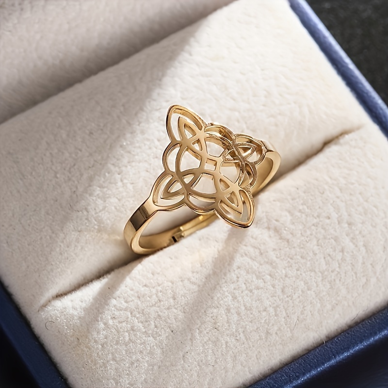 Stainless Steel Witch Knot Adjustable Ring for Halloween